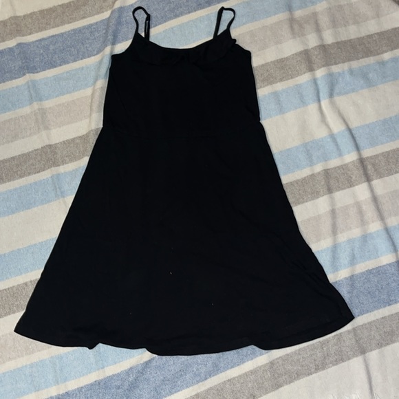 Loft Black adjustable XS Spaghetti Strap Dress w/ ruffle - Picture 10 of 10